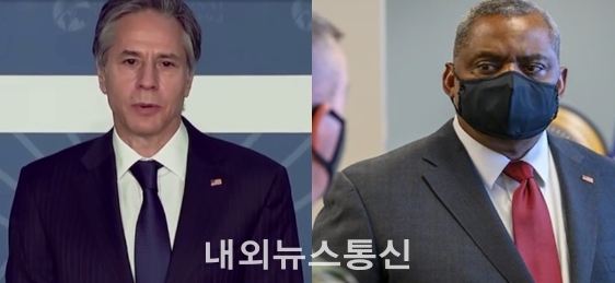 미국 토니 블링컨 국무장관과 로이드 오스틴 국방장관이 일본 일정을 끝내고 17일 한국을 찾는다. (사진=미 국무부,국방부 홈페이지 사진 합성)